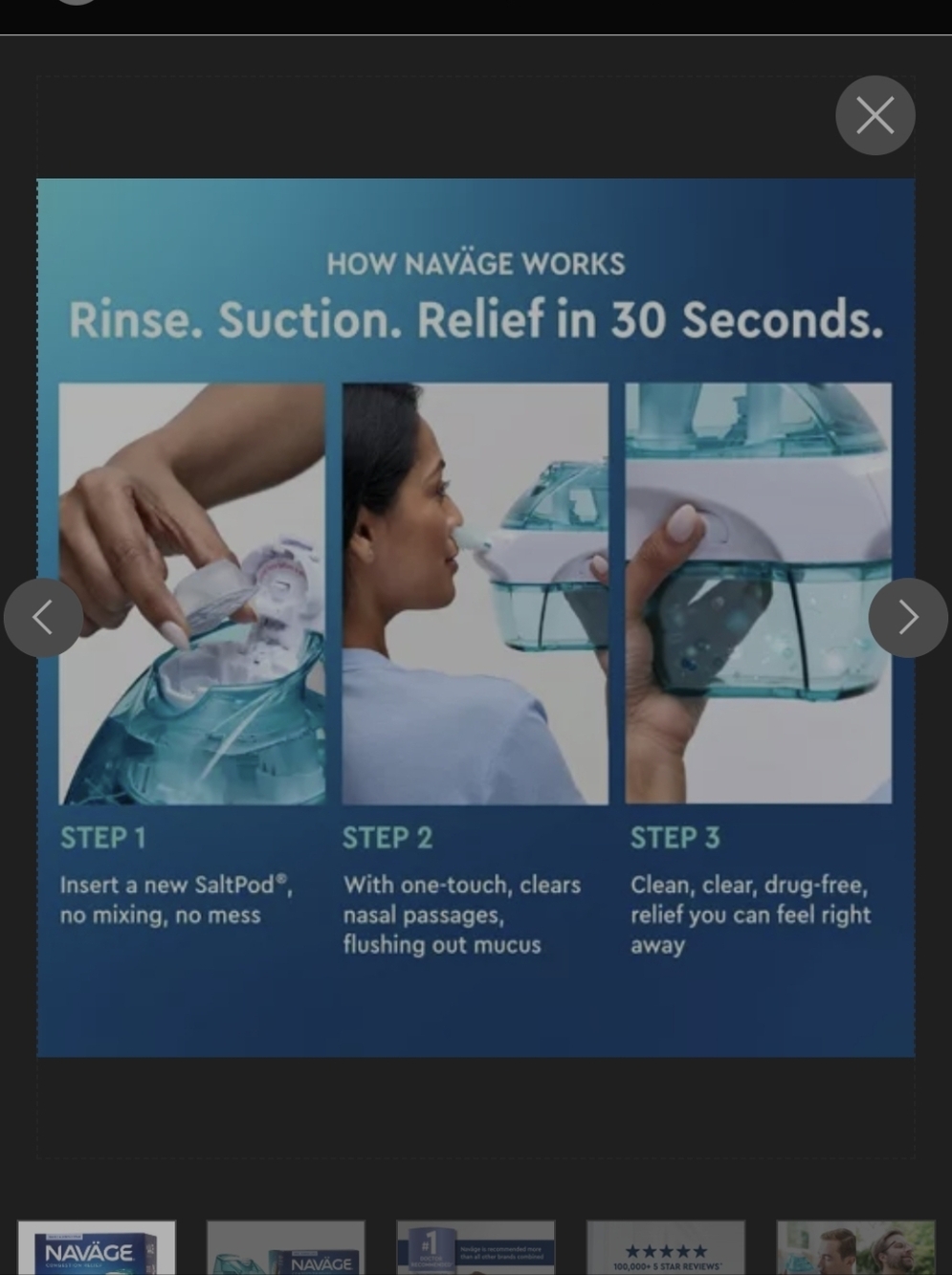 NAVAGE NASAL CARE Nose Cleanser and SaltPods: Battery-Powered, Nasal Irrigation - Picture 5 of 8